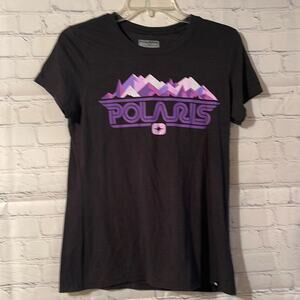 Polaris punk/purple mountain scene logo front t-shirt